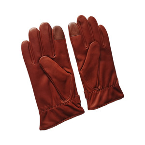 Leather Wrist Length <b>Gloves</b> Thermal Unlined Plain Style Daily Use Winter - Product Image 2