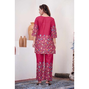 Ensemble coordonné deux pièces en coton imprimé pour femmes - Tenue assortie - Product Image 4