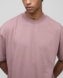 Custom Dusty Pink Oversized T Shirt Streetwear Tee Heavyweight Cotton Pink Oversized T Shirt Wholesale Minimalist Custom Logo - Product Image 4