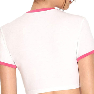 Women Crop Top T Shirt Fashion Design Cotton Casual Summer Wear OEM Supplier Women's T-Shirts Women's Clothing - Product Image 6