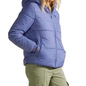 Winter Women's Crew Neck Crop PU Bubble Puffer Jacket Breathable Canvas Printed Raw - Product Image 4