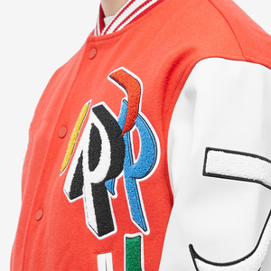 Custom Embroidered Red Letterman <b>Jacket</b> <b>Men</b> Unisex Streetwear Vintage Style Baseball Bomber Varsity <b>Jackets</b> with <b>White</b> Sleeves - Product Image 4