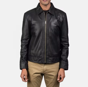 OEM Custom Men's Casual Vintage Leather <b>Jacket</b> for Spring Autumn and Winter High Quality <b>Light</b> Fabric Men's Design - Product Image 1