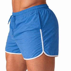 Shorts de sport vintage écologiques pour hommes, taille élastique, cordon de serrage personnalisé, course à pied, gym, été, légers, polyester, athlétiques - Product Image 4