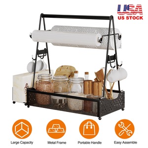 Utensile di metallo Caddy Grill Caddy all'aperto Picnic Barbecue campeggio grigliare strumenti di stoccaggio di carta asciugamano accessori per Barbecue - Product Image 2