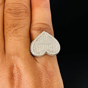 Heart Cut Moissanite Diamond Cocktail <b>Ring</b> Pave Setting Women's Romantic Jewelry Gift Hip Hop Style <b>Iced</b> Out Bling <b>Ring</b> for Her - Product Image 5