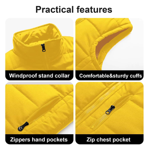 Chaleco Acolchado Personalizado para Hombre, Cuello Alto, Cierre de Cremallera, Estilo Casual de Invierno, Chalecos y Chaquetas Acolchadas para Hombre - Product Image 5