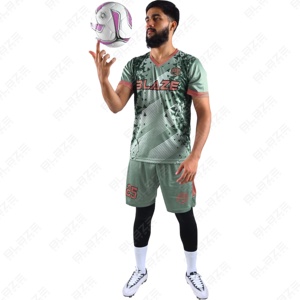 Maillot de football à col en V 100% en polyester pour hommes, combinaison de football à séchage rapide - Product Image 2