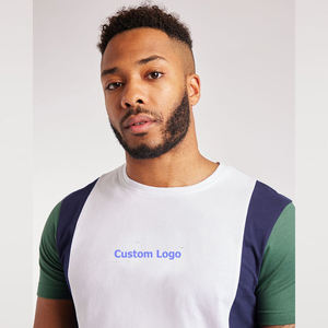 Camisetas de Algodón con Bloques de Color para Hombre, Camiseta de Cuello Redondo y Manga Corta, Estilo Futurista - Product Image 2