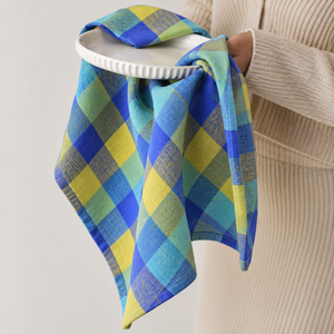 Serviettes de cuisine en lin pur style Gingham, fabriquées à 100 % en lin, chiffons de cuisine de haute qualité, chiffons de séchage, fabricant - Product Image 2