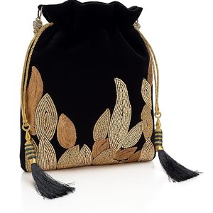 Bolso de Mano Potli con Bordado de Flores de Seda Hecho a Mano, con Diseño Étnico para Mujer, Ideal para Vestidos de Novia y Fiestas - Product Image 1
