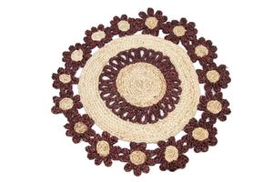Cheap Rate Handmade Jute Place <b>Mat</b> Woven Round Table <b>Mat</b> Floral Decorative for Home Kitchen Dining Picnic - Product Image 3
