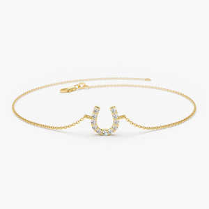 Nuevo Collar de Plata de Ley 925 con Baño de Oro Amarillo y Moissanita en Forma de Herradura, Joyería Fina para Compromisos, Bodas y Fiestas - Product Image 3