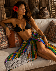 Vestido Maxi Halter sin Mangas para Mujer con Estampado Digital, Transpirable, Tejido, para la Playa, Piscina o Vacaciones - Product Image 4