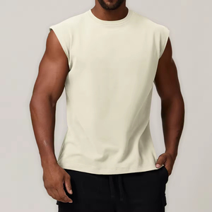 Débardeur basique pour homme, sans manches, en coton doux, décontracté, léger, respirant, confortable, à porter au quotidien, simple, élégant, tendance - Product Image 6