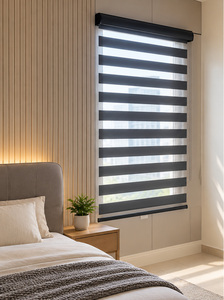 ม่านม้วน WINHOME รุ่น No Pelmet แบบ Zebra Day Night Blinds สำหรับตกแต่งภายใน โครงการสำหรับผู้ซื้อ โรงแรม ห้องพักแขก รับผลิตตามแบบ OEM ODM - Product Image 1