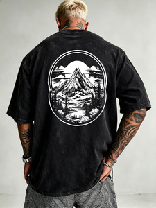 Camiseta Personalizada con Estampado DTG, Lavado Ácido, Algodón de Alta Densidad, Diseño Gráfico Vintage para Gimnasio y Entrenamiento - Product Image 1