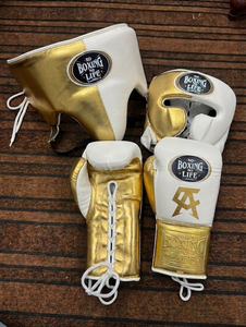 No Boxing No Life <b>Silver</b> Black Premium Leather Sanda Boxing <b>Gloves</b> Head Groin Guard Set Lace-up High-quality Sparring Gear - Product Image 3