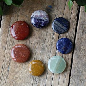 ชุดแผ่นคริสตัลทรงกลม 7 จักระ แกะสลักธรรมชาติ สำหรับบำบัดรักษา ขายส่งจากผู้ส่งออก Aameena Agate - Product Image 3