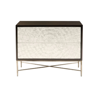 Muebles decorativos de madera hechos a mano de primera calidad con incrustaciones de conchas en forma de estrella y un diseño versátil de mesita de noche Capiz para venta al por mayor. - Product Image 1