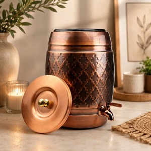 Pure Copper Double Wall Eco-Friendly Luxury <b>Water</b> Dispenser with Durable Build for Home Office Kitchen Use - Product Image 1
