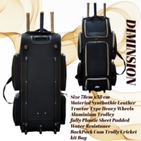 Kit d'accessoires de cricket de haute qualité personnalisés en gros roue de frappeur sac à dos chariot roue sacs sport athlétique sac polochon