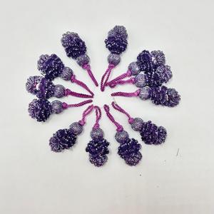 Pompon élégant fait main en cordon de polyester avec perles complexes pour la décoration de rideaux et les travaux manuels - Product Image 3