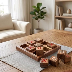 กระดานไม้ Tic Tac Tac Toe | เกมปริศนาไม้ทำมือสำหรับทุกวัย - Product Image 1