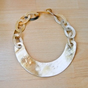 Collar con Colgante de Cuerno Vintage, Cadena Chapada en Oro, Piedra Natural, Resina Acrílica, Conjunto de Joyería Unisex, Forma de Animal, Accesorio de Moda - Product Image 2