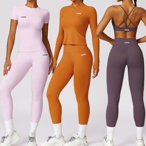 Conjunto Deportivo de 3 Piezas para Mujer, Leggings y Camiseta sin Mangas con Cintura Elástica Transpirable, Spandex/Nylon, para Yoga, Gimnasio y Fitness - Product Image 6