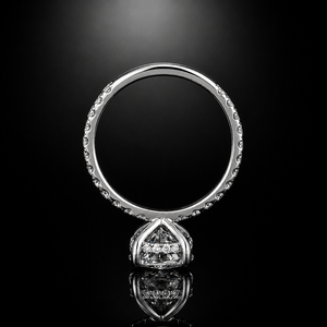Anillo de Compromiso con Diamante de Corte Ovalado de 3 Quilates, Banda de Oro Blanco Sólido de 14K con Diamantes Laterales, Certificado IGI, Joyería Clásica para Mujer - Product Image 2