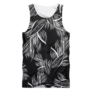 Hot Selling ODM Men Vintage Polynesia Tank <b>Top</b> <b>Hawaiian</b> Beach Style 3D Discharge Printing Hooded Front Logo 100% Cotton - Product Image 1