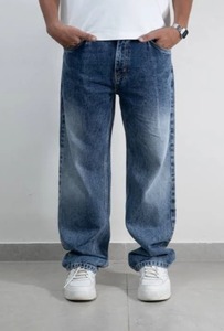Jean en denim extensible en coton de qualité supérieure, tissé, poids moyen, écoresponsable, ultra doux et confortable, coupe large décontractée, idéal pour le printemps, résistant à l'humidité - Product Image 6