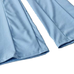 Ensemble de survêtement deux pièces bleu clair pour femme, manches longues, col montant, fermeture éclair, couleur unie, décontracté, respirant, léger, vente en gros - Product Image 2