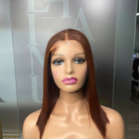 Harga pabrik Wig rambut Donor murni lurus halus rambut mewah utuh kutikula untuk wanita produk trendi cokelat kastanye
