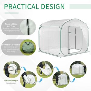 Giardino esterno portatile serra 7x7x6 con Pop-up porta cerniera baldacchino bianco per piante e fiori - Product Image 6