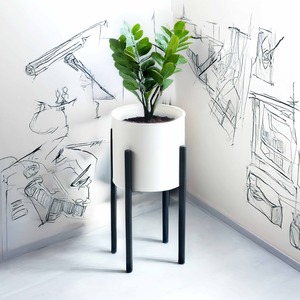 Ensembles de supports de plantes au sol en métal doré modernes avec un design minimaliste en treillis, durables pour la décoration du salon, du balcon et de la chambre - Product Image 1