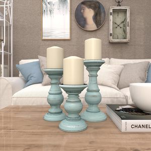 Handcrafted Wooden Pillar <b>Candle</b> Holder <b>Set</b> Rustic Decorative Tabletop <b>Candle</b> Stand for Home Wedding Decor - Product Image 5