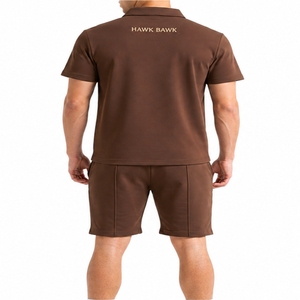 Ensemble uniforme de golf pour hommes, polo et short assortis, style classique, confortable, vêtements de golf décontractés et sportifs, tissu respirant - Product Image 2