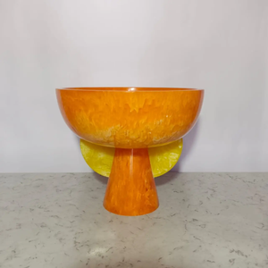 Environmentally Friendly Resin <b>Ice</b> <b>Cream</b> <b>Bowl</b> with Yellow Flower Shape Polished Design for Food Serving Party Use - Product Image 6
