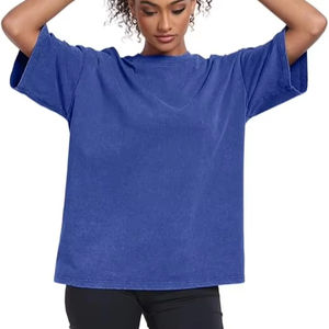 Women's Washed Vintage Oversized T-Shirt Baggy Workout <b>Tops</b> Short Sleeve 100% Cotton Eco-Friendly Quick Dry Streetwear Boyfriend - Product Image 1