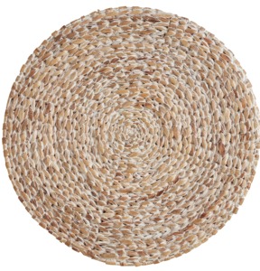 Set de table rond en bambou tressé 450 mm, style bohème, fait main, tapis brodés avec envers en latex, pour porche - Product Image 3