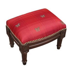 Pouf ottoman rembourré rose poudré avec quincaillerie en laiton - Vente en gros - Product Image 4