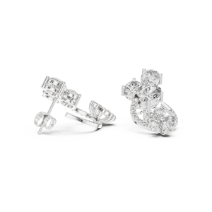 Treasures Timber 14K Gold Trendy Vintage-Inspired Floral Stud Pendientes Romántico Antiguo Oro Joyería - Product Image 3