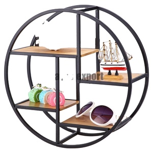 Kayna Export KY-WS1 Newly Designed Iron Metal Black Powder Coated Multifunctional Durable <b>Wall</b> <b>Shelves</b> for Kitchen Bathroom - Product Image 5