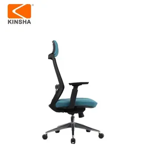 White Luxury Modern Executive Fabric Office <b>Chair</b> with Ergonomic Electric Adjustable Seat Swivel Metal Base Compact Design - Product Image 5