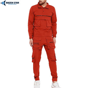 Men's Gray Hooded Tracksuit Full Sleeve Casual Sweatshirt Pants Set Solid Color Breathable Cotton Autumn Wear - Product Image 5