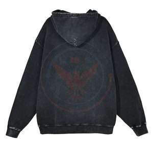 New Arrival Hot Sale Acid Wash Hoodies Wholesale Custom Design Cotton <b>Blended</b> Acid Wash Hoodies For Men - Product Image 2