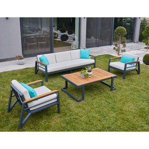 Muebles de jardín de aluminio contemporáneos para exteriores, juego de sofás, diseños modernos y elegantes para patios, casas de campo y espacios de apartamentos - Product Image 6