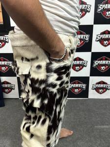 Men's Hair On Cowhide Leather Shorts Animal Print Bermuda Style Synthetic Latex Style Clubwear <b>Hot</b> <b>Pants</b> Sexy Punk Rock - Product Image 6